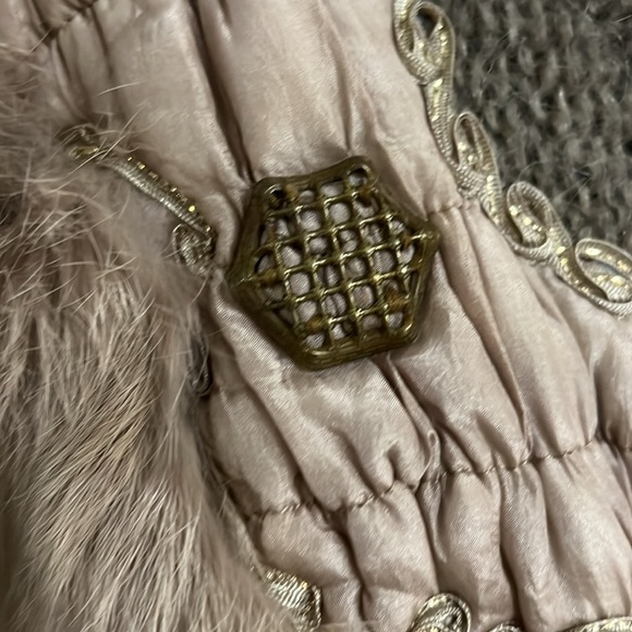 RAPHAEL H. Sweater Mohair Rabbit Fur Mixed Appliqué Dolman Sleeve Brown M - Picture 9 of 11